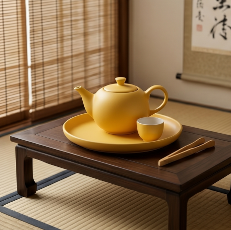 Marigold Yellow Matte Ceramic Tea Set