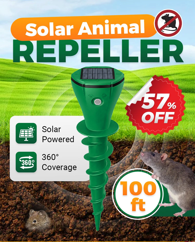 🌸Hot Sale 50% OFF☘️ Solar Powered Waterproof Screw Mole Repellent