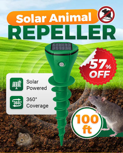 🌸Hot Sale 50% OFF☘️ Solar Powered Waterproof Screw Mole Repellent