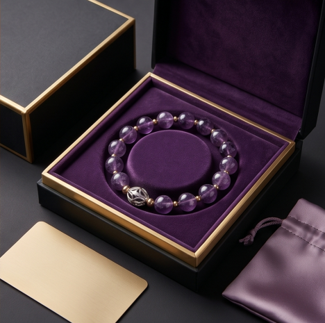 Regal Amethyst Filigree Beaded Bracelet