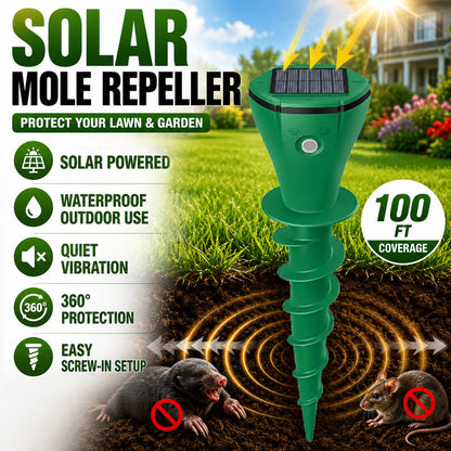 🌸Hot Sale 50% OFF☘️ Solar Powered Waterproof Screw Mole Repellent