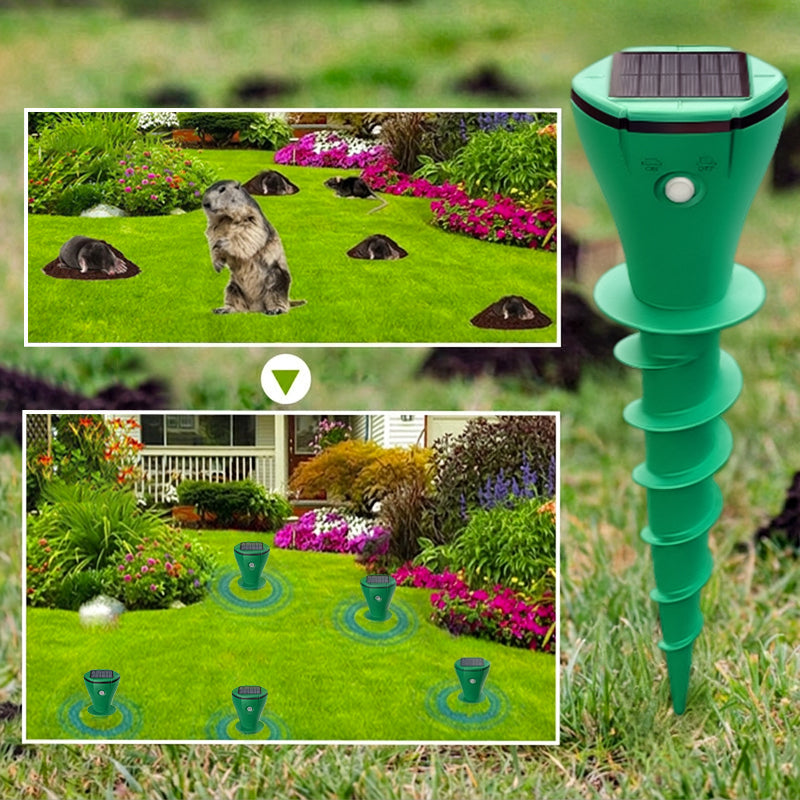 🌸Hot Sale 50% OFF☘️ Solar Powered Waterproof Screw Mole Repellent