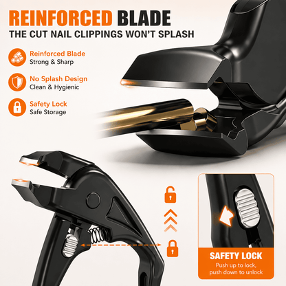 GFOUK® Strong Black Nail Clipper - Tackle Thick Nails For Seniors