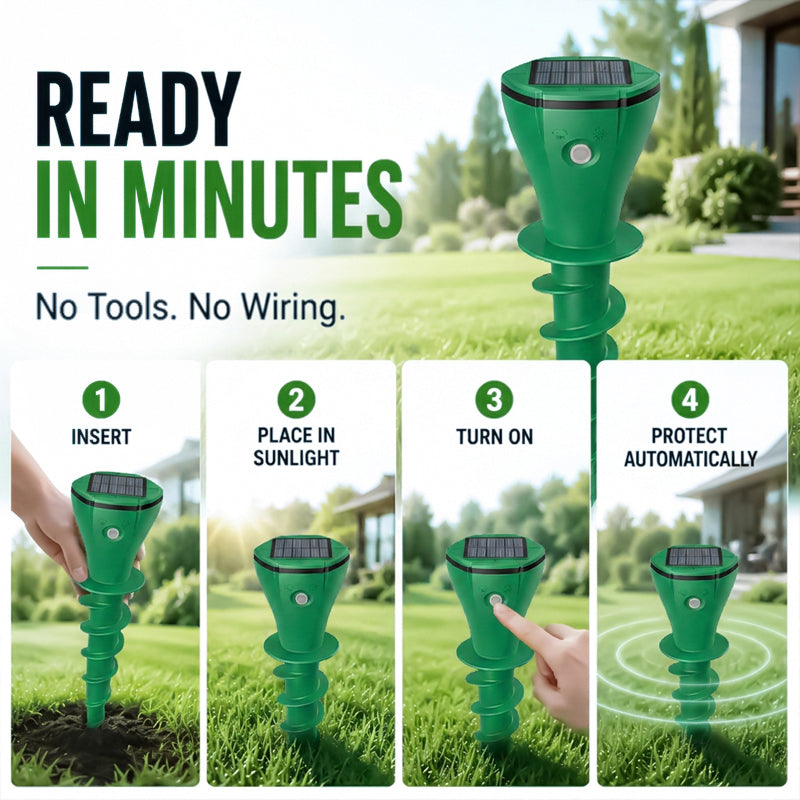 🌸Hot Sale 50% OFF☘️ Solar Powered Waterproof Screw Mole Repellent