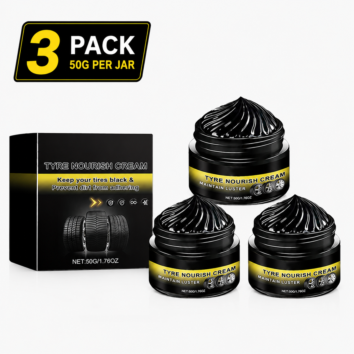Tire Shine Wax – Restore Deep Black Tires & Protect Against UV Damage