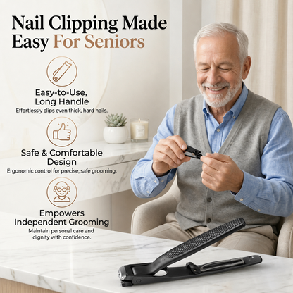 GFOUK® Strong Black Nail Clipper - Tackle Thick Nails For Seniors