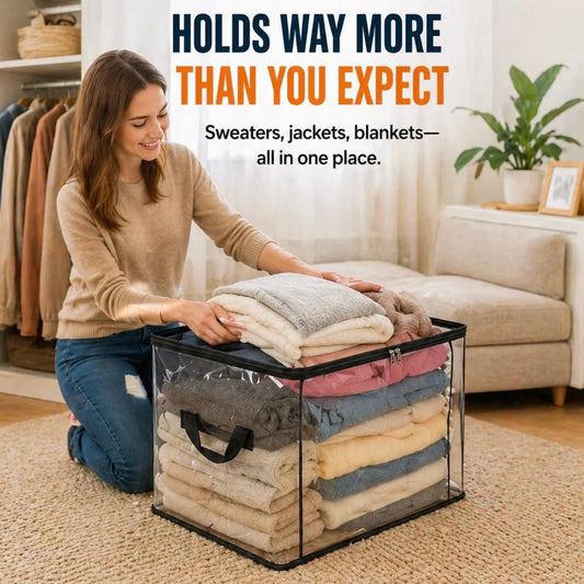 ⏳LAST DAY BUY 2 GET 1 FREE!💕 Transparent Storage Bag – Large, Dust & Moisture-Proof with Handle✨